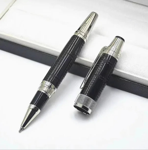 Hot John Kennedy JFK Carbon Fiber MB Gifts Fountain Pens Rollerball Ballpoint Pen Dark Blue Writing Stationery Gifts Fountain