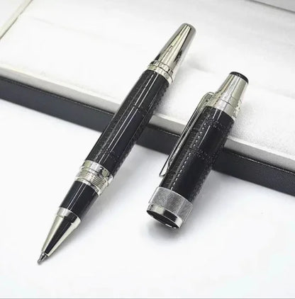 Hot John Kennedy JFK Carbon Fiber MB Gifts Fountain Pens Rollerball Ballpoint Pen Dark Blue Writing Stationery Gifts Fountain