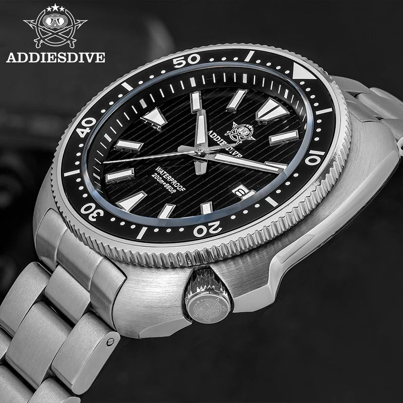 ADDIESDIVE Men's Watch AD2507 20Bar Waterproof Window Display Reloj Hombre BGW9 Super Luminous Sapphire Glass Quartz Watch