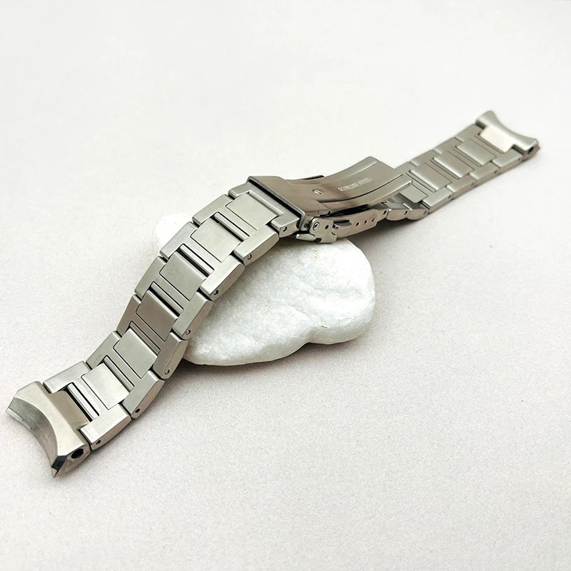 Mod 20mm Watch Bracelet SPB185 SPB187 Watch Band Fits Seiko Case Deployment Folding Clasp Buckle Curved Interface Strap