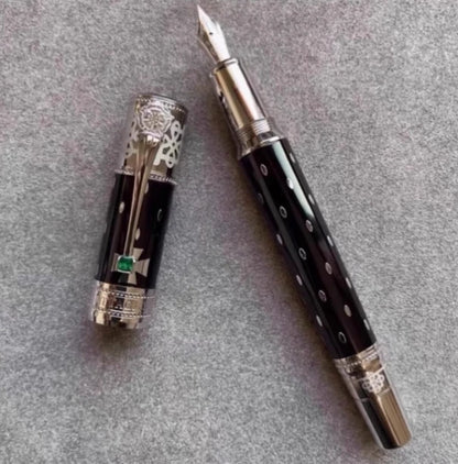 Hot John Kennedy JFK Carbon Fiber MB Gifts Fountain Pens Rollerball Ballpoint Pen Dark Blue Writing Stationery Gifts Fountain