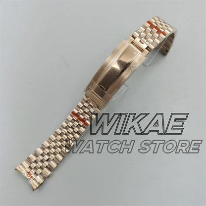 20mm New Curved End Link Watch Band Sterile Solid Stainless Steel twotone Men's Watch Bracelet Glide Clasp Fit 36mm40mm41mm Case