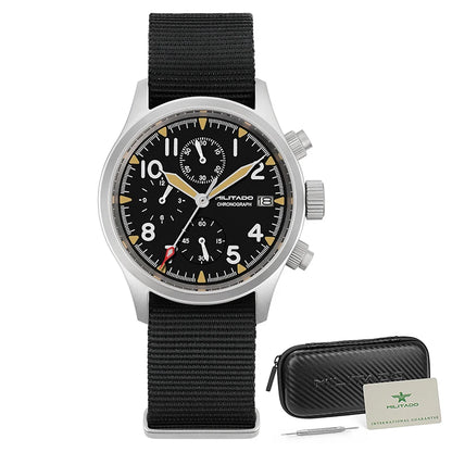 Militado ML1868KF Quartz Watch 3 Dial VK67 Chronograph Movement Stainless Steel Vintage Watch 100m Waterproof Luminous Watch