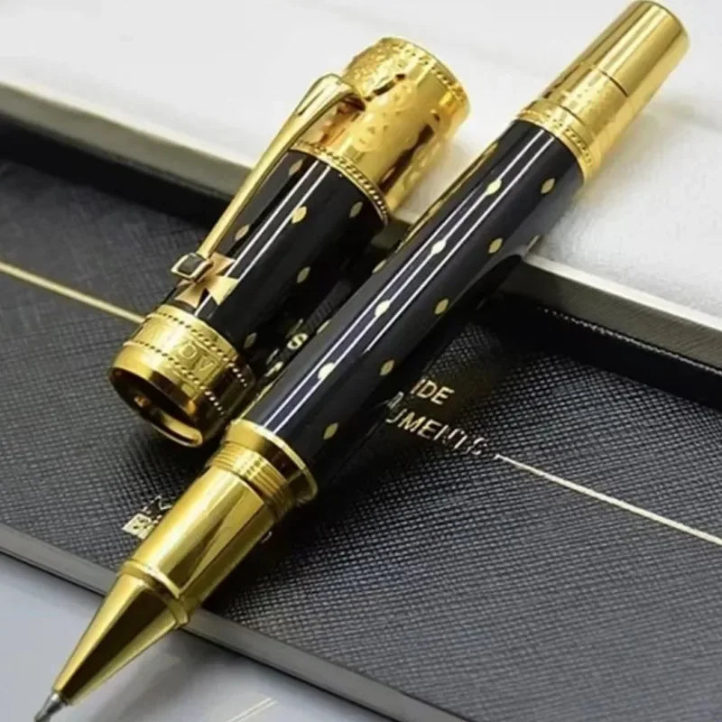 Hot John Kennedy JFK Carbon Fiber MB Gifts Fountain Pens Rollerball Ballpoint Pen Dark Blue Writing Stationery Gifts Fountain