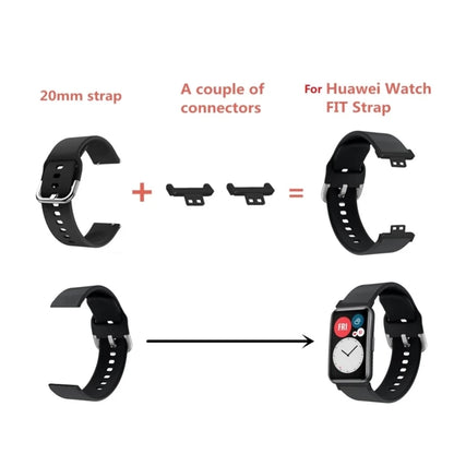 2PC Horloĝrimenaj Konektilaj Adaptiloj Anstataŭigaj Metalaj Konektilaj Ligiloj Por Huawei Watch Fit Braceleto Akcesoraĵo