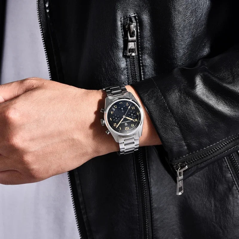 PAGANI DESIGN 2025 New Men's Quartz Watch VK63 38mm Sapphire Glass AR Coating Stainless Steel Waterproof 100m Reloj Hombre