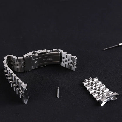 22mm Super Suitable for Seiko Nh35 Skx007 Jubilee Brushed 316L Solid Stainless Steel Curved End Skx 007 Watch Bracelet