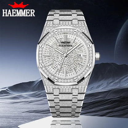 HAEMMER 2025 New Top Brand Man Quartz Watch Luxury Luminous Chronograph Wristwatch Stainless Steel Waterproof Men Calendar Clock
