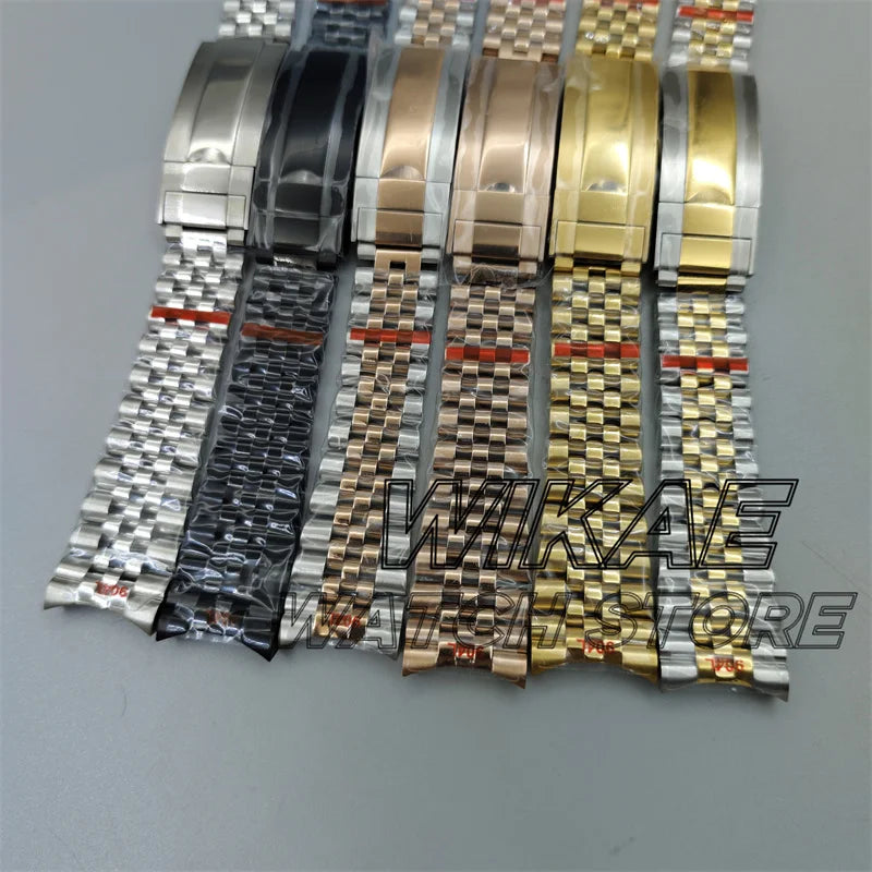 20mm New Curved End Link Watch Band Sterile Solid Stainless Steel twotone Men's Watch Bracelet Glide Clasp Fit 36mm40mm41mm Case