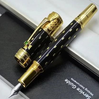 Hot John Kennedy JFK Carbon Fiber MB Gifts Fountain Pens Rollerball Ballpoint Pen Dark Blue Writing Stationery Gifts Fountain