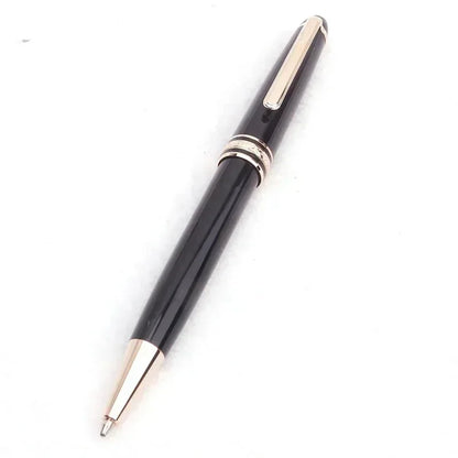 Monte Meisterstuck Collection Black Resin Ballpoint MB Rollerball Pens Platinum Coated Inlay Series Number 163 Pen
