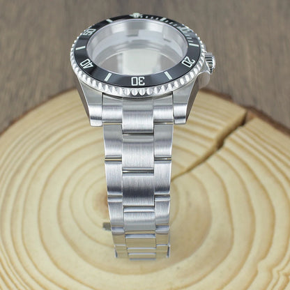 40mm NH35 Watch Case bands Sapphire for Seiko NH35 NH36 8215 2824 PT5000 Oyster Bracelet Sliding Lock Watch Bracelet Repair Part