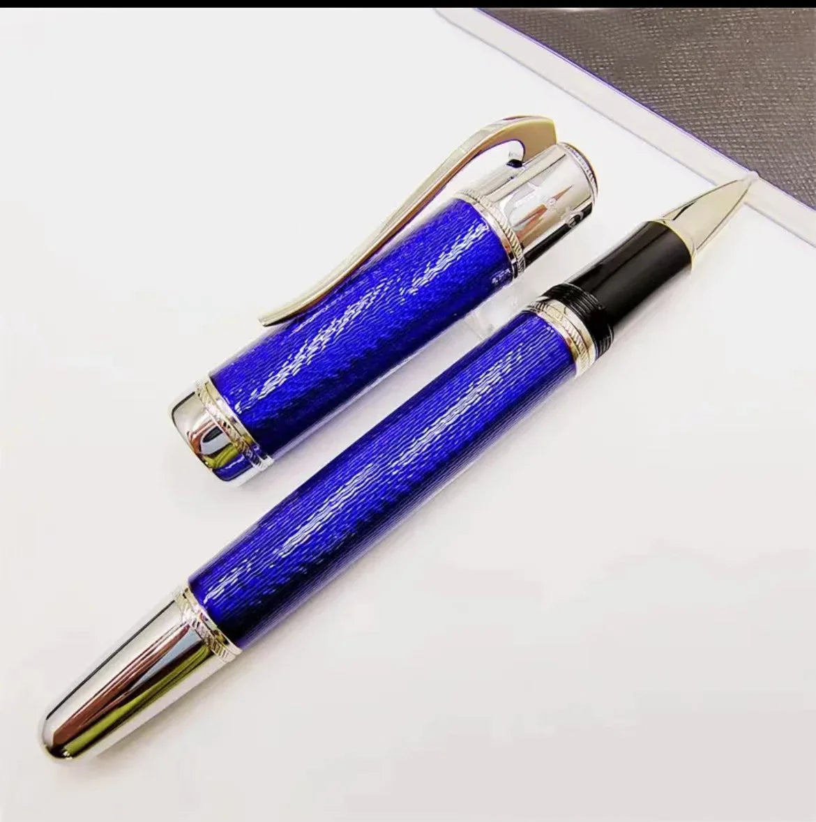 Hot John Kennedy JFK Carbon Fiber MB Gifts Fountain Pens Rollerball Ballpoint Pen Dark Blue Writing Stationery Gifts Fountain