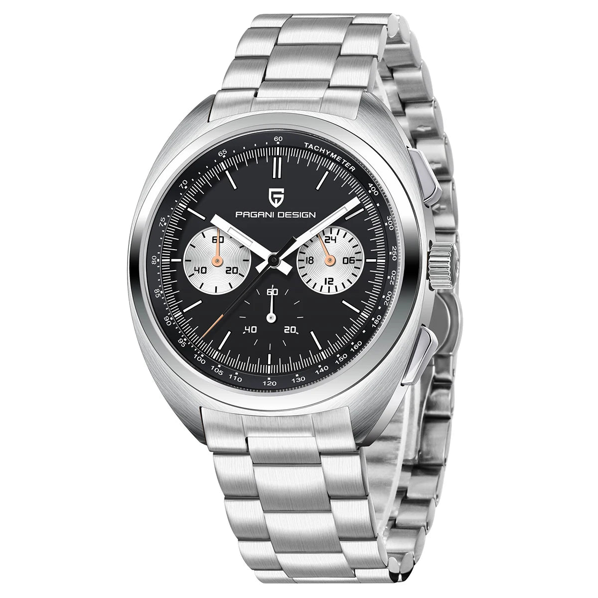 PAGANI DESIGN 2024 Retro Luxury Men's Watches Sports Chronograph VK63 Quartz Watch For Men AR Sapphire Waterproof Leather Clock