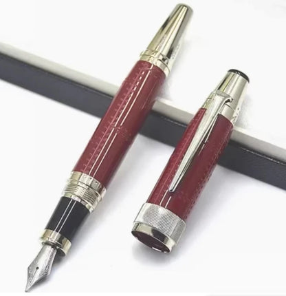 Hot John Kennedy JFK Carbon Fiber MB Gifts Fountain Pens Rollerball Ballpoint Pen Dark Blue Writing Stationery Gifts Fountain