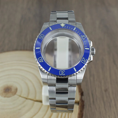 40mm NH35 Watch Case bands Sapphire for Seiko NH35 NH36 8215 2824 PT5000 Oyster Bracelet Sliding Lock Watch Bracelet Repair Part