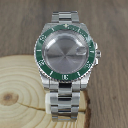 40mm NH35 Watch Case bands Sapphire for Seiko NH35 NH36 8215 2824 PT5000 Oyster Bracelet Sliding Lock Watch Bracelet Repair Part