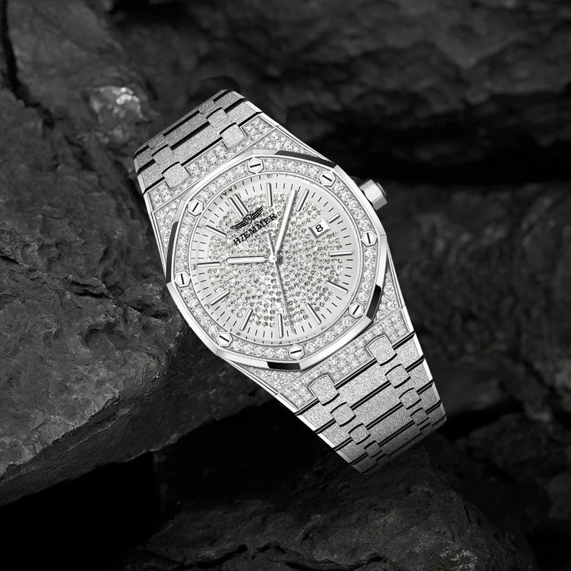 HAEMMER 2025 New Top Brand Man Quartz Watch Luxury Luminous Chronograph Wristwatch Stainless Steel Waterproof Men Calendar Clock