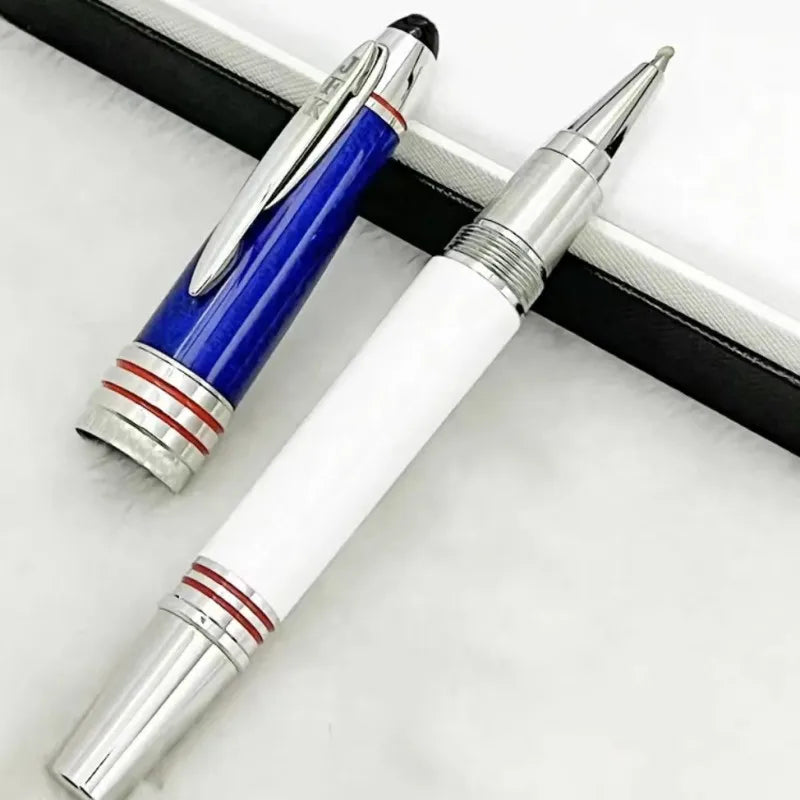 Hot John Kennedy JFK Carbon Fiber MB Gifts Fountain Pens Rollerball Ballpoint Pen Dark Blue Writing Stationery Gifts Fountain