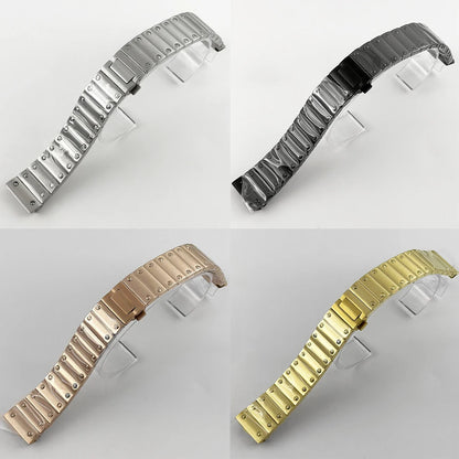 High Quality 21MM Watch Accessories Fit For Santos Modification Parts Solid Stainless Steel Watch Bracelet NH34 NH35 NH36 Parts