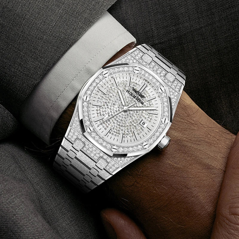 HAEMMER 2025 New Top Brand Man Quartz Watch Luxury Luminous Chronograph Wristwatch Stainless Steel Waterproof Men Calendar Clock