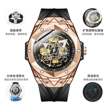 !!New Men's Automatic Mechanical Watch with Luminous Function Customized Trendy Branded Wristwatch254