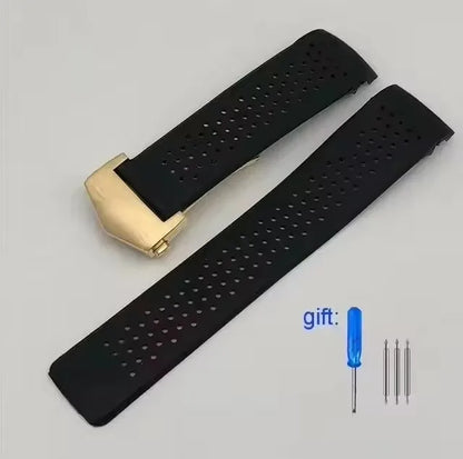Watch Bracelet For TAG HEUER GRAND CARRERA AQUARACER Soft Silicone Wristband 22mm 24mm Men's Watch Strap Rubber Watch Band Chain
