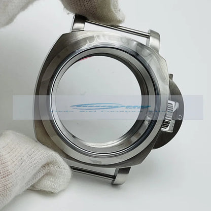 Horloĝa akcesoraĵo 40MM rustorezista ŝtala kazo kun protekta tenilo, taŭga por NH35/36/4R/7S mekanismoj