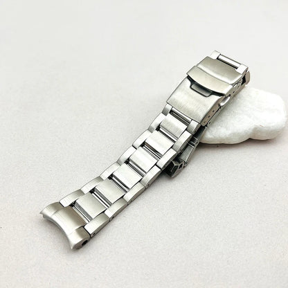 Mod 20mm Watch Bracelet SPB185 SPB187 Watch Band Fits Seiko Case Deployment Folding Clasp Buckle Curved Interface Strap