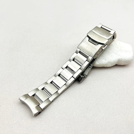 Mod 20mm Watch Bracelet SPB185 SPB187 Watch Band Fits Seiko Case Deployment Folding Clasp Buckle Curved Interface Strap
