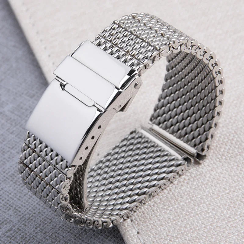 22mm Quality 316L Stainless Steel Woven Mesh Watchband For Breitling/Omega/IWC/Tudor Strap AB2010 Solid Metal Watch Bracelet