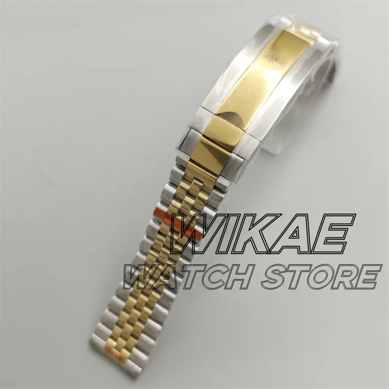 20mm New Curved End Link Watch Band Sterile Solid Stainless Steel twotone Men's Watch Bracelet Glide Clasp Fit 36mm40mm41mm Case