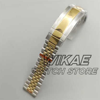 20mm New Curved End Link Watch Band Sterile Solid Stainless Steel twotone Men's Watch Bracelet Glide Clasp Fit 36mm40mm41mm Case