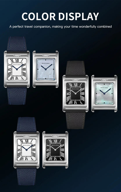 Specht&amp;Söhne Fashion Men's Quartz Watch Square Double sided Sports Watch Sapphire Crystal Stainless Steel Waterproof Watch