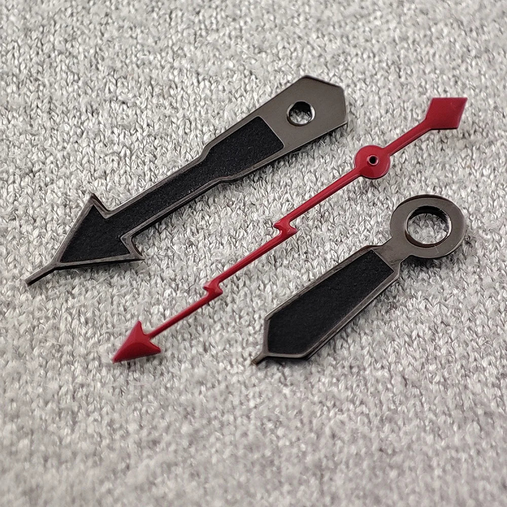 Modifita horloĝa akcesoraĵo NH35 Montriloj nigra horloĝa pinglo malforta verda brilo fulmo sekundmontrilo taŭga por NH35/NH36/4R/7S movado