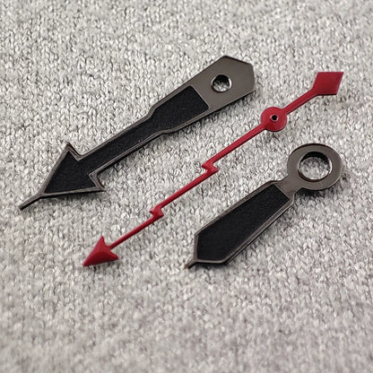 Modifita horloĝa akcesoraĵo NH35 Montriloj nigra horloĝa pinglo malforta verda brilo fulmo sekundmontrilo taŭga por NH35/NH36/4R/7S movado