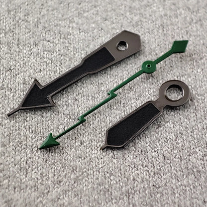 Modifita horloĝa akcesoraĵo NH35 Montriloj nigra horloĝa pinglo malforta verda brilo fulmo sekundmontrilo taŭga por NH35/NH36/4R/7S movado