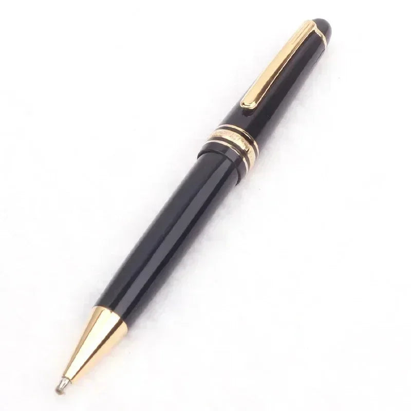 Monte Meisterstuck Collection Black Resin Ballpoint MB Rollerball Pens Platinum Coated Inlay Series Number 163 Pen