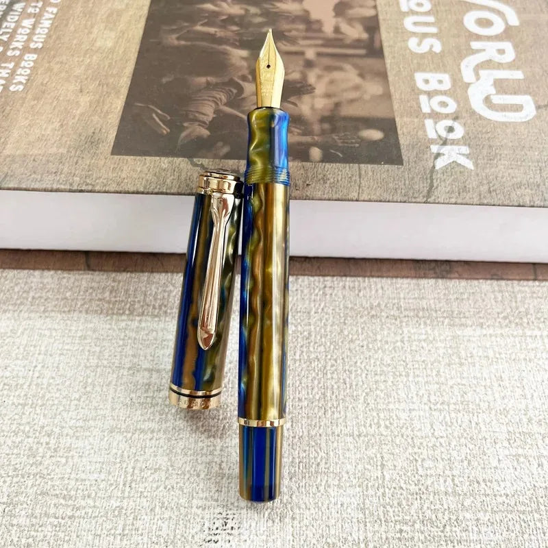 ADMOK M800 Acrylic Piston Fountain Pen BOCK/Schmidt Soft Smooth No.6/35# Nib Inking Pelikan Copy Students Writing Gift Pens