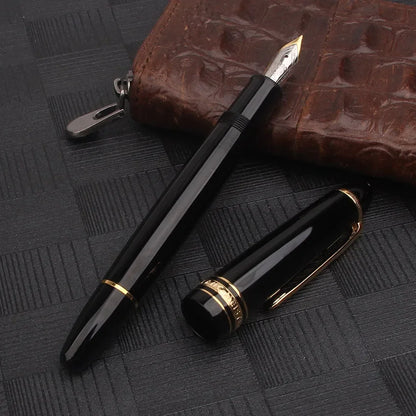 Nigra Rezina 149 Piŝta Plumo kun Fenestro por Vido, Rulpremilo, Arĝenta Ora Klipo, Komerca Oficeja Lernejo, Skribplumoj