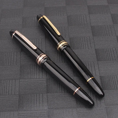 Nigra Rezina 149 Piŝta Plumo kun Fenestro por Vido, Rulpremilo, Arĝenta Ora Klipo, Komerca Oficeja Lernejo, Skribplumoj