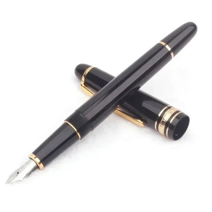 Monte Meisterstuck Collection Black Resin Ballpoint MB Rollerball Pens Platinum Coated Inlay Series Number 163 Pen