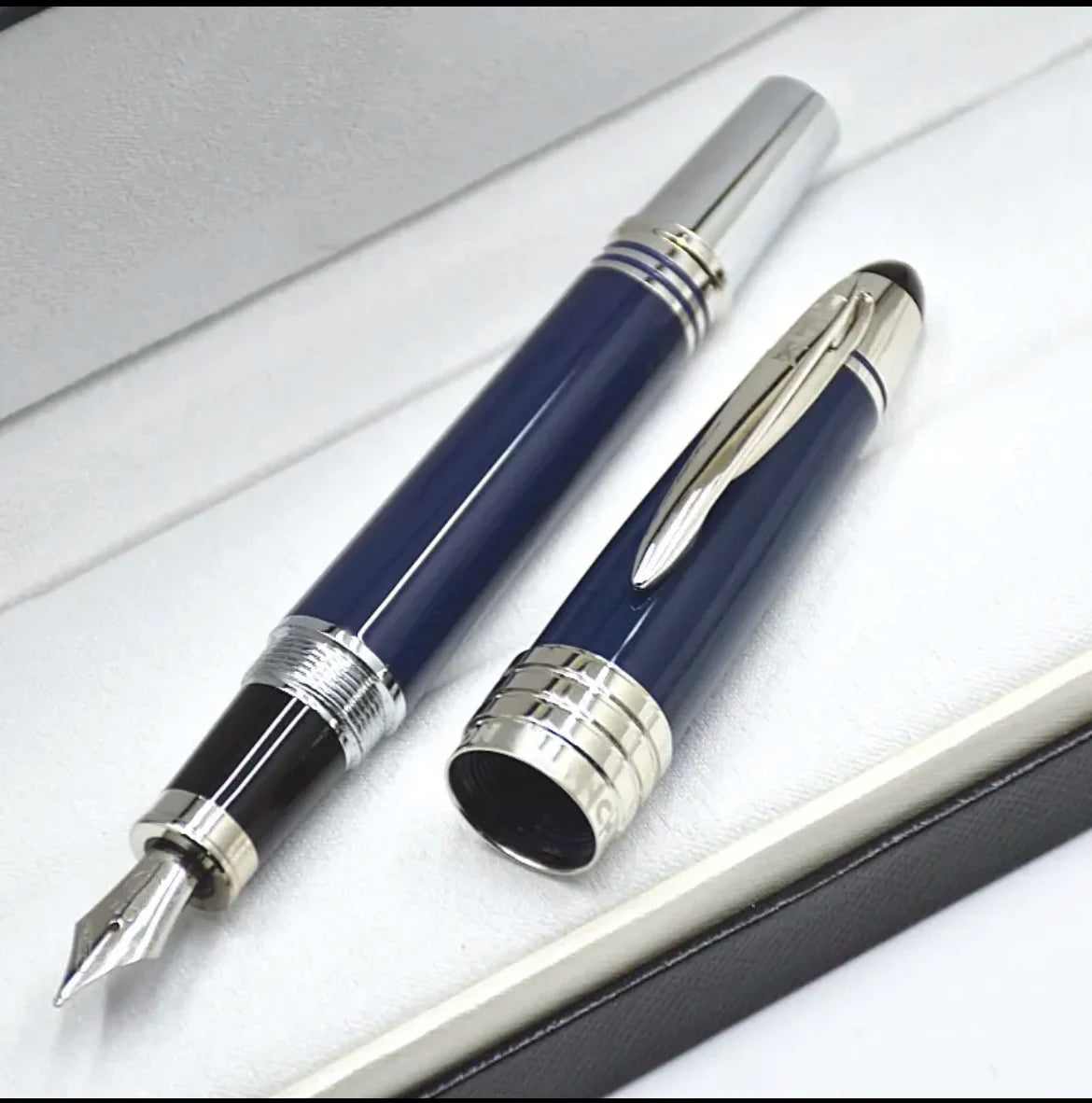 Hot John Kennedy JFK Carbon Fiber MB Gifts Fountain Pens Rollerball Ballpoint Pen Dark Blue Writing Stationery Gifts Fountain