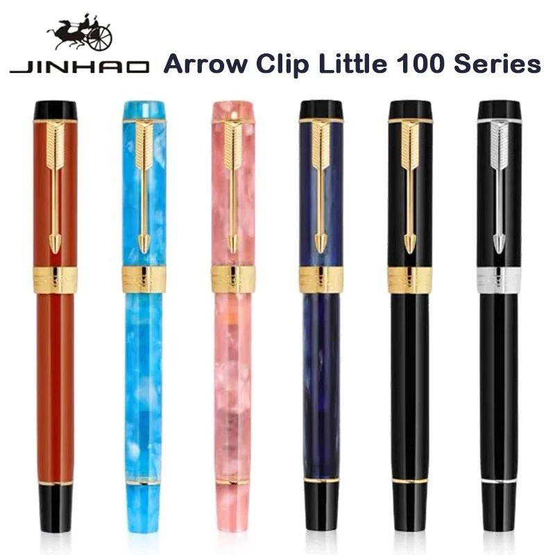 Jinhao 100 Mini Fountain Pen Golden Arrow Clip Luxury Pen M/F/EF Nib Writing ink Pens Stationery Business Office School Supplies