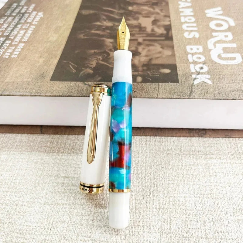 ADMOK M800 Acrylic Piston Fountain Pen BOCK/Schmidt Soft Smooth No.6/35# Nib Inking Pelikan Copy Students Writing Gift Pens