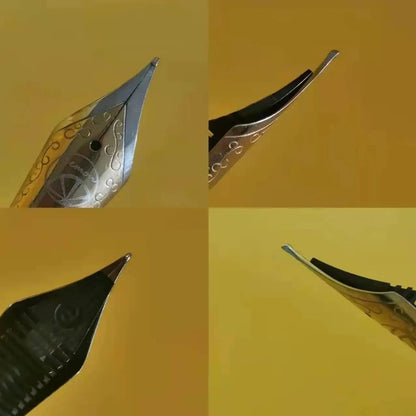 New Smooth Hongdian 1866 Wood 35# Nib Fountain Pen Writing Ink Pen Long Knife Nib School Office Supplies Gift Pens