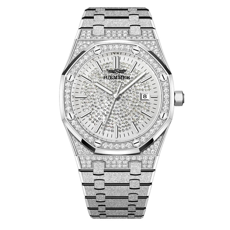 HAEMMER 2025 New Top Brand Man Quartz Watch Luxury Luminous Chronograph Wristwatch Stainless Steel Waterproof Men Calendar Clock