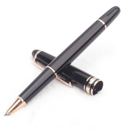 Monte Meisterstuck Collection Black 163 Pen Resin Ballpoint MB Rollerball Pens Platinum Coated Inlay Series Number Blance