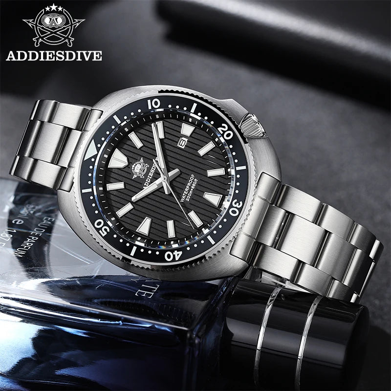 ADDIESDIVE Men's Watch AD2507 20Bar Waterproof Window Display Reloj Hombre BGW9 Super Luminous Sapphire Glass Quartz Watch