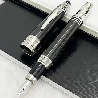 Hot John Kennedy JFK Carbon Fiber MB Gifts Fountain Pens Rollerball Ballpoint Pen Dark Blue Writing Stationery Gifts Fountain